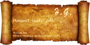 Haspel Győző névjegykártya
